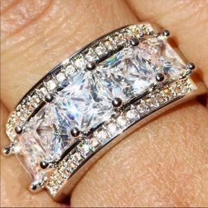 💯 NEW 6.4CT 925 STERLING SILVER DIAMOND RING